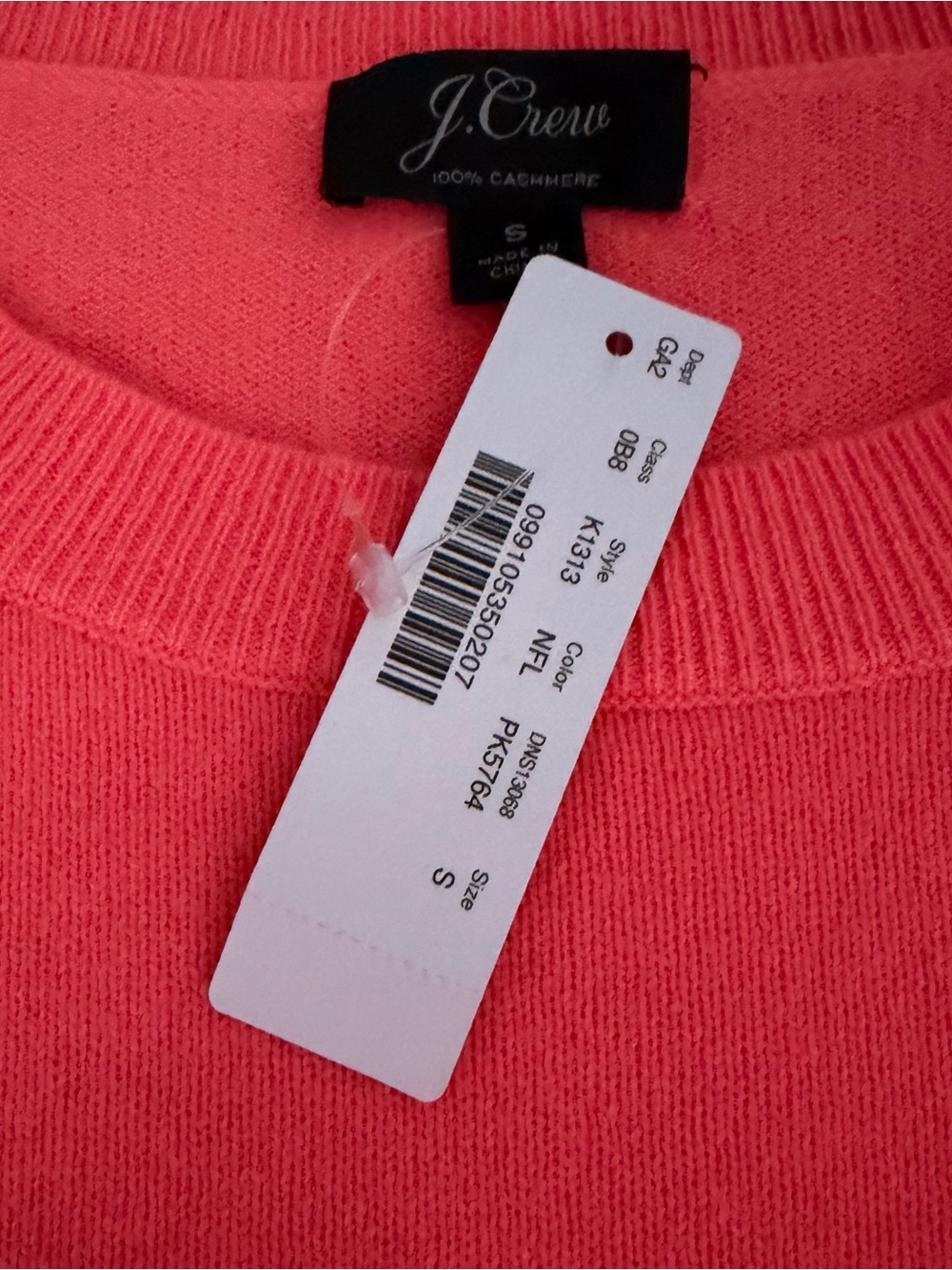 J. Crew Cashmere Slim Fit Crewneck Sweater - Coral Pink - Picture 4 of 5